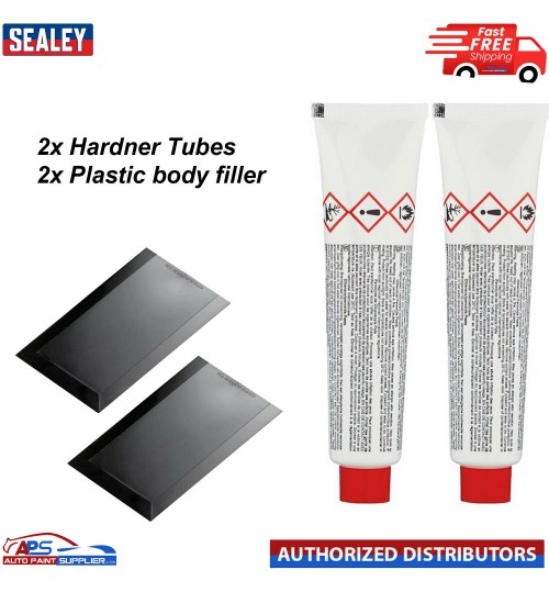 2x Car Body Filler Universal Hardener Tube 50G with 2x Plastic Body filler